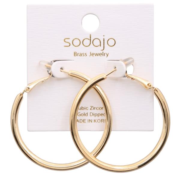 SODAJO GOLD DIPPED HOOP EARRING