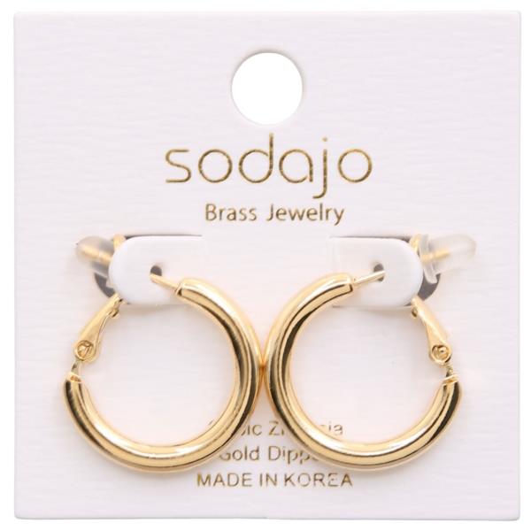 SODAJO GOLD DIPPED HOOP EARRING