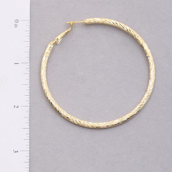 SODAJO LINED GOLD DIPPED HOOP EARRING