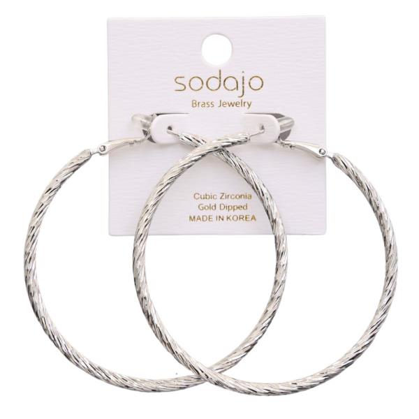 SODAJO LINED GOLD DIPPED HOOP EARRING