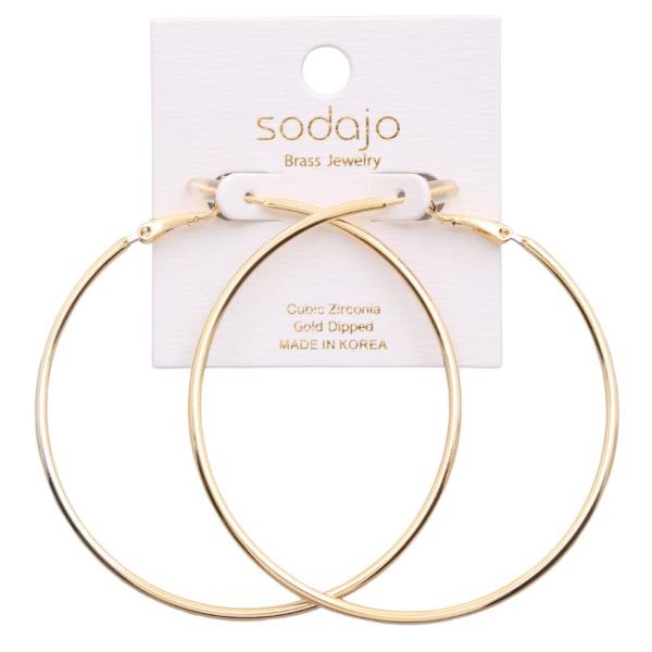 SODAJO GOLD DIPPED HOOP EARRING