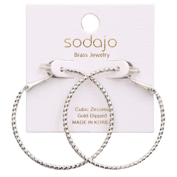 SODAJO TEXTURED GOLD DIPPED HOOP EARRING