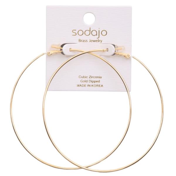 SODAJO GOLD DIPPED HOOP EARRING