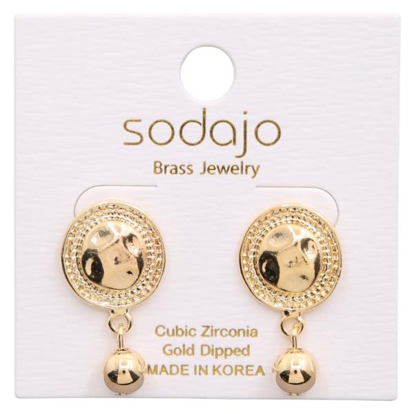 SODAJO GOLD DIPPED DOUBLE ROUND DANGLE EARRING