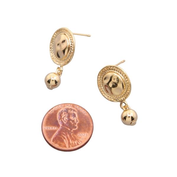 SODAJO GOLD DIPPED DOUBLE ROUND DANGLE EARRING