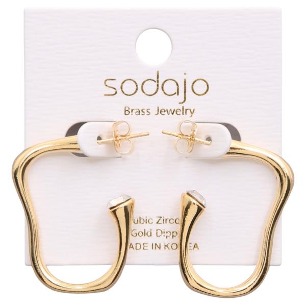 SODAJO GOLD DIPPED ORGANIC HOOP EARRING