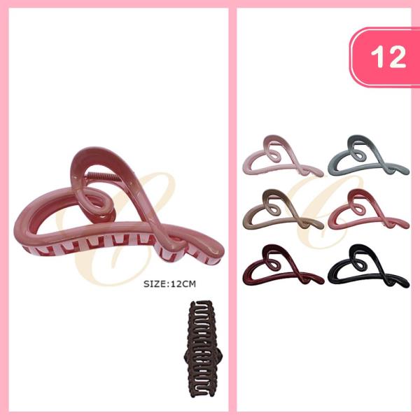 HEART HAIR CLAW CLIP (12 UNITS)