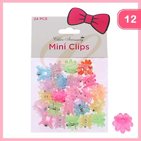 MINI FLOWER CLAW HAIR CLIPS (12 UNITS)
