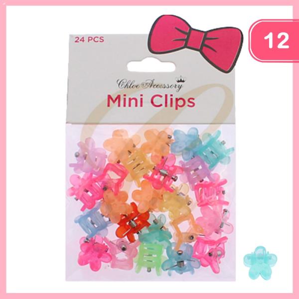 MINI FLOWER CLAW HAIR CLIPS (12 UNITS)