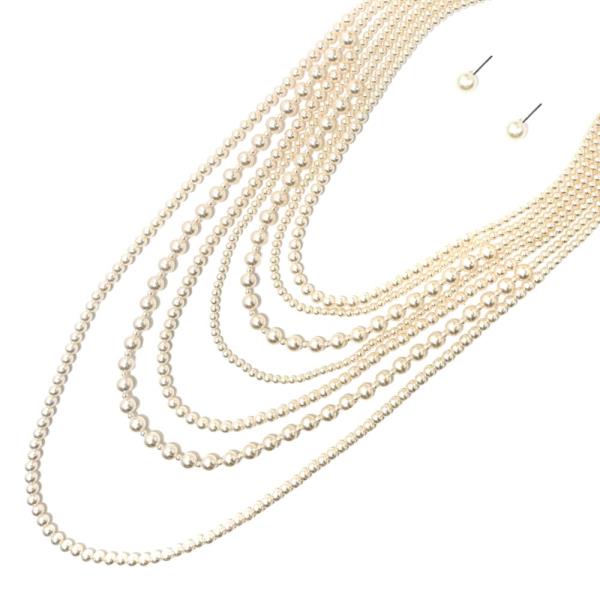 PEARL BEAD LAYERED NECKLACE