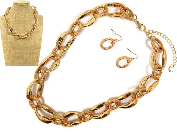 OVAL LINK CHAIN METAL NECKLACE