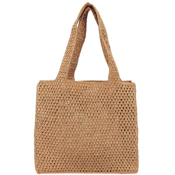 HANDMADE FAUX STRAW SHOULDER BAG