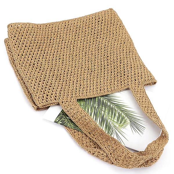HANDMADE FAUX STRAW SHOULDER BAG
