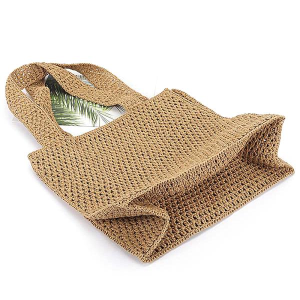 HANDMADE FAUX STRAW SHOULDER BAG