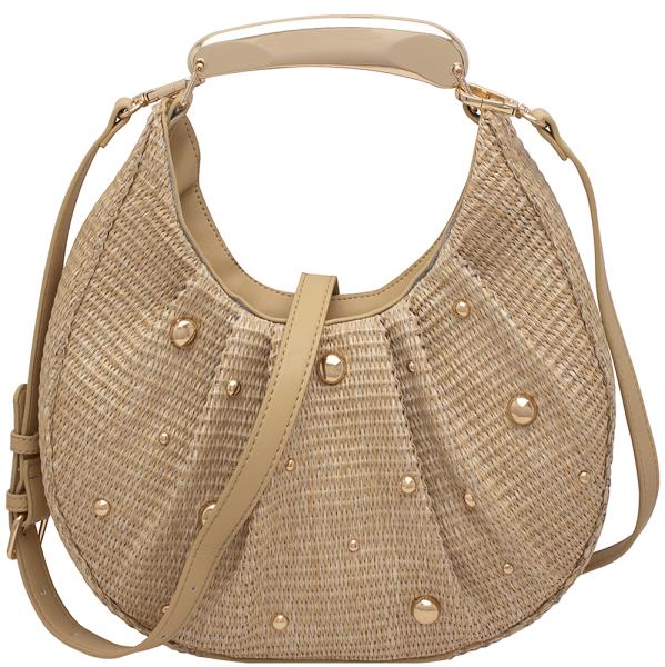 WOVEN CROSSBODY W STUDS
