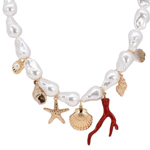 SEA LIFE MULTI CHARM PEARL NECKLACE