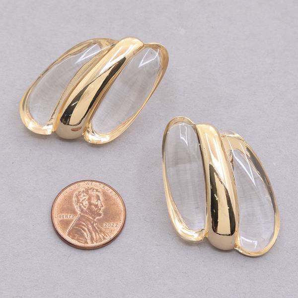CHUNKY RESIN METAL MIX POST EARRING