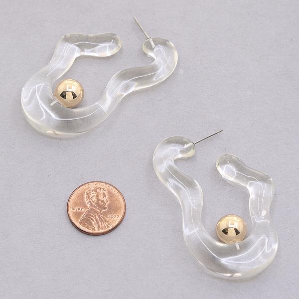 CHUNKY RESIN METAL MIX POST EARRING