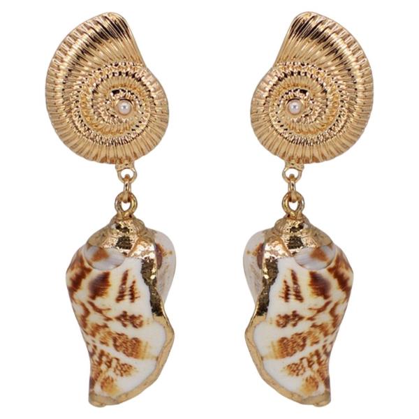 ELEGANT SEASHELL DANGLE EARRINGS