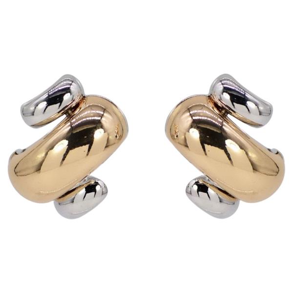 TWO TONE POST EARRING