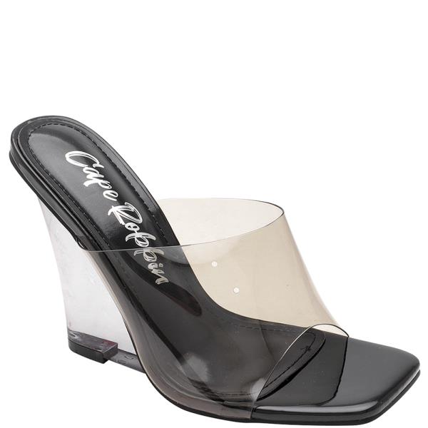 WIDE CLEAR BAND WEDGE HEEL 12 PAIRS