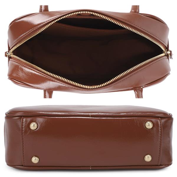 SMOOTH POM FASHION ZIPPER SHOULDER BAG