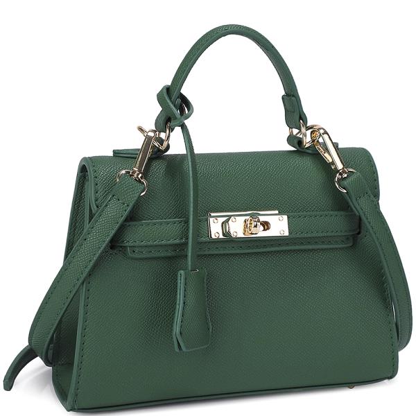 TEXTURED STYLISH HANDLE SATCHEL BAG