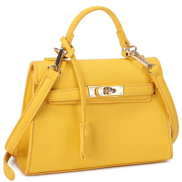 TEXTURED STYLISH HANDLE SATCHEL BAG
