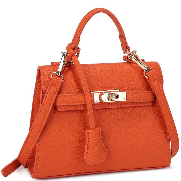 TEXTURED STYLISH HANDLE SATCHEL BAG