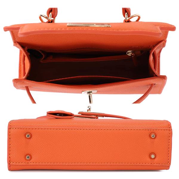 TEXTURED STYLISH HANDLE SATCHEL BAG
