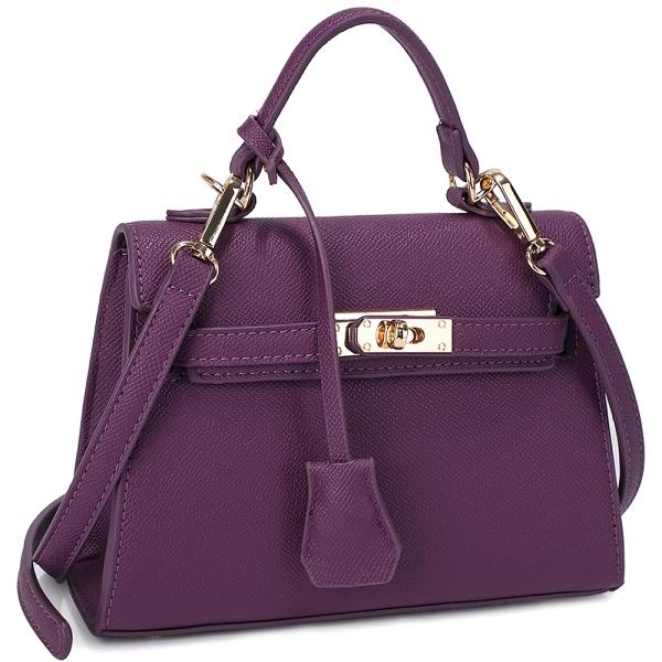 TEXTURED STYLISH HANDLE SATCHEL BAG