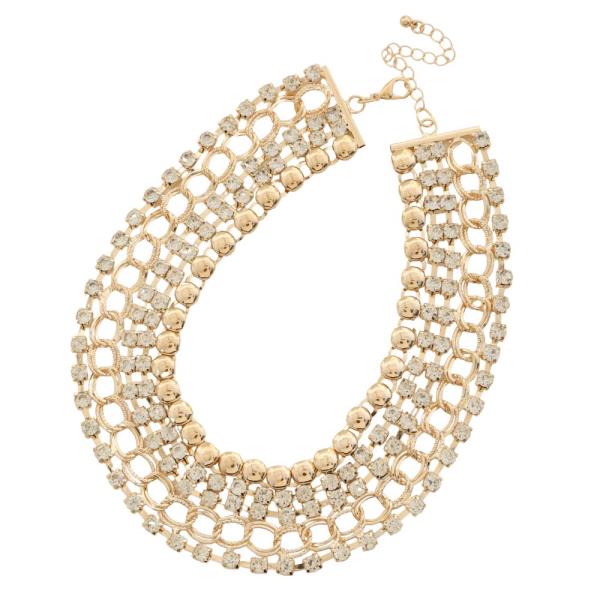 RHINESTONE METAL NECKLACE