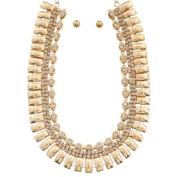 RHINESTONE METAL NECKLACE