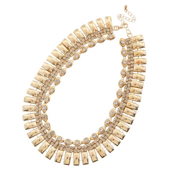 RHINESTONE METAL NECKLACE