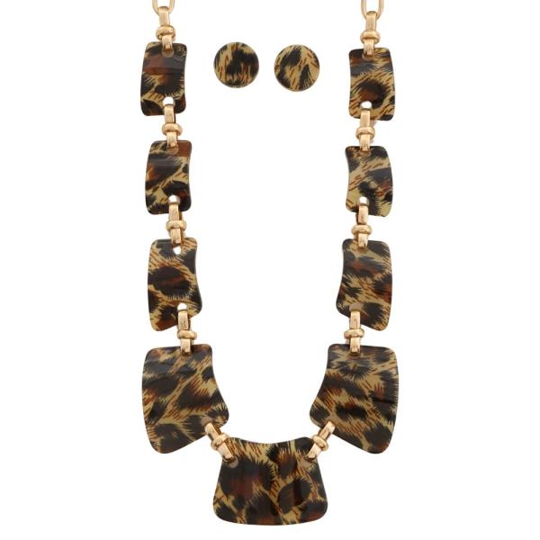 ACETATE PATTERN RECTANGLE LINK NECKLACE