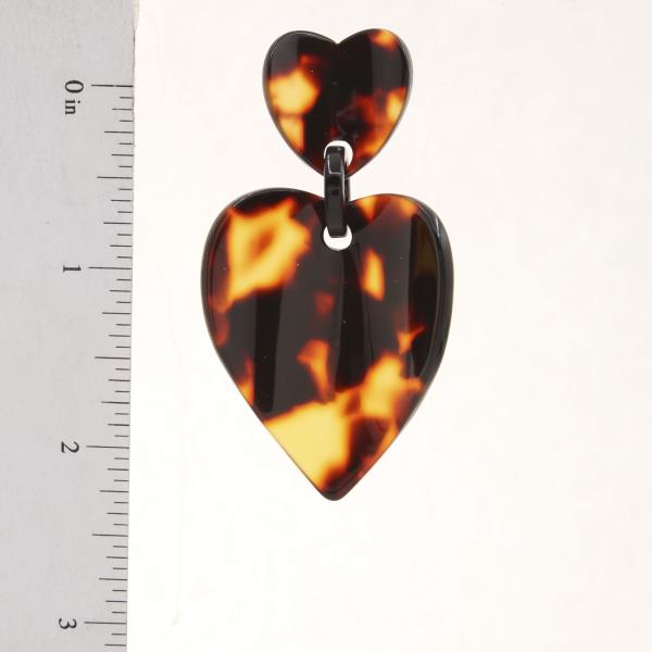 ACETATE HEART SHAPE DANGLE EARRING
