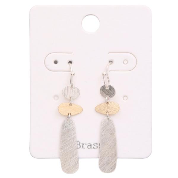 TWO TONE METAL DANGLE EARRING