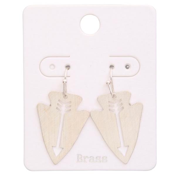 BRUSHED METAL WESTERN STYLE DANGLE EARRING