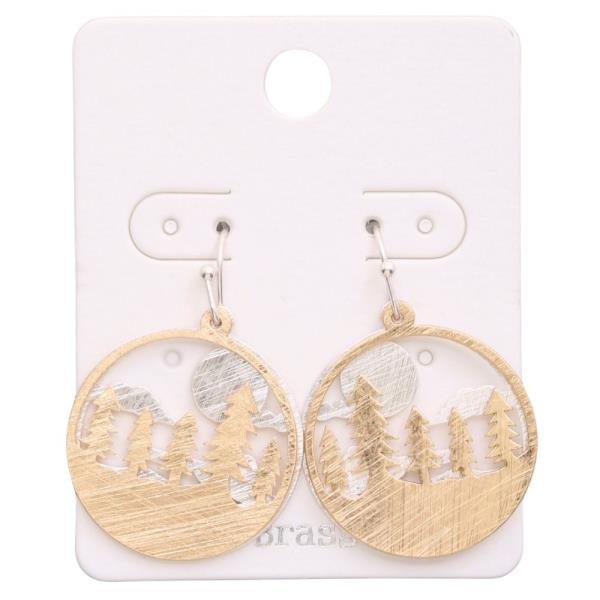 BRUSHED METAL ROUND SHAPE EARRING