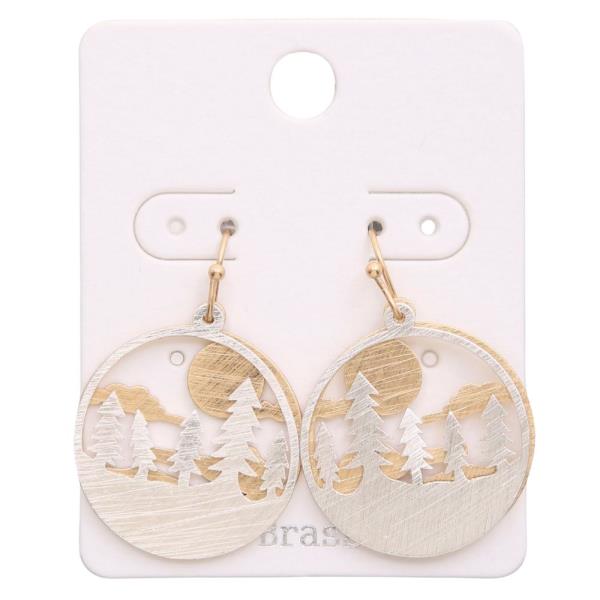 BRUSHED METAL ROUND SHAPE EARRING