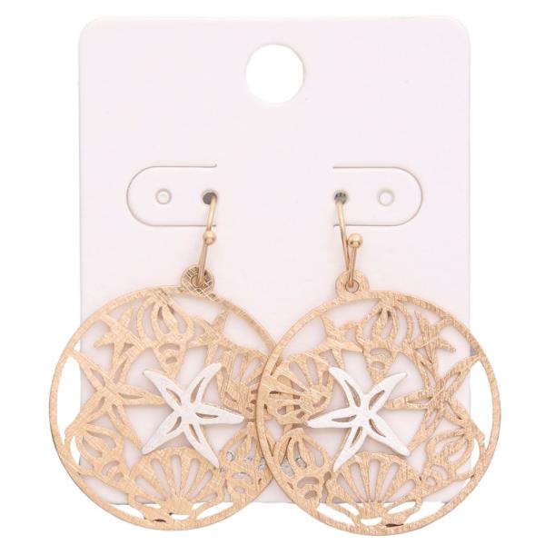 STARFISH TWO TONE ROUND EARRING