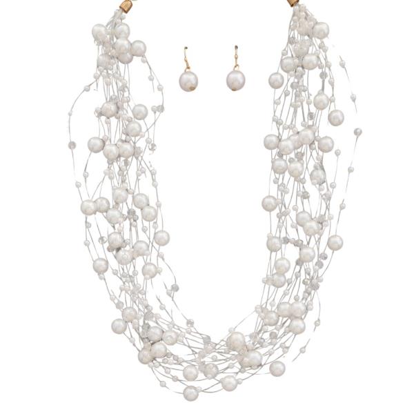 PEARL BEAD WIRE NECKLACE