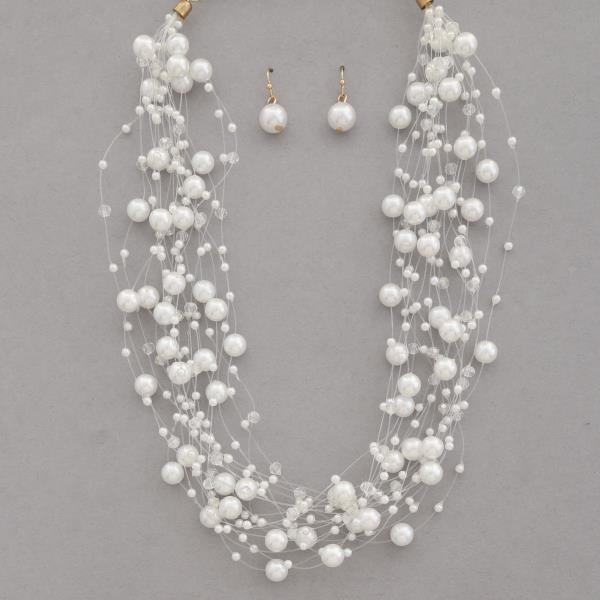 PEARL BEAD WIRE NECKLACE