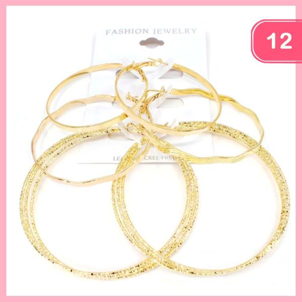 MIXED HOOP EARRINGS (12 UNITS)