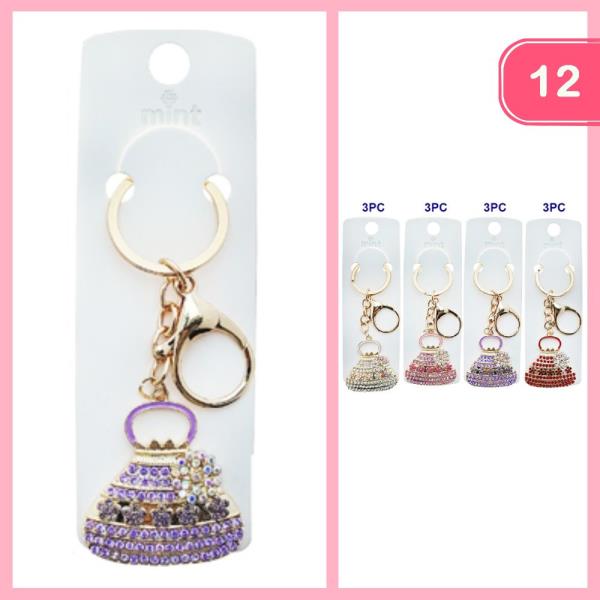 RHINESTONE PURSE KEYCHAIN (12 UNITS)