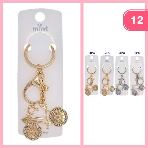 RHINESTONE BIKE KEYCHAIN (12 UNITS)