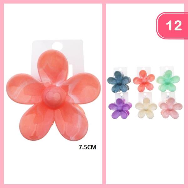 FLOWER HAIR CLAW CLIP (12 UNITS)