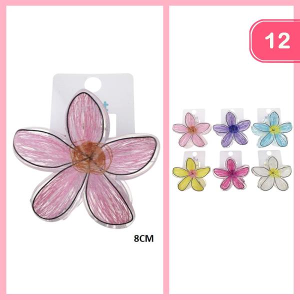 FLOWER HAIR CLAW CLIP (12 UNITS)