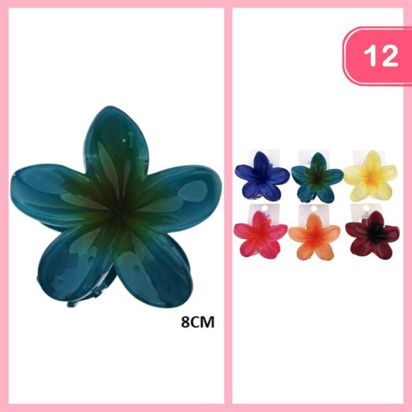 HAWAII FLOWER HAIR CLAW CLIP (12 UNITS)