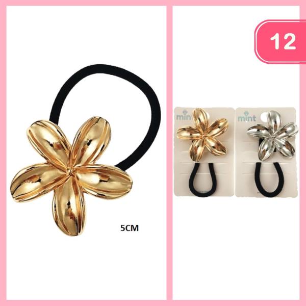 METAL HAWAII FLOWER HAIR TIE (12 UNITS)